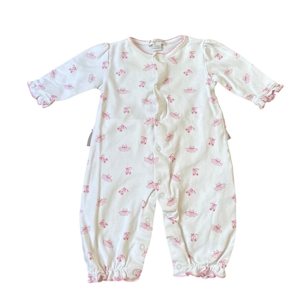 Kissy Kissy Romper Girls White Pink Ballet Tutu Print Ballerina SIZE 0-3m